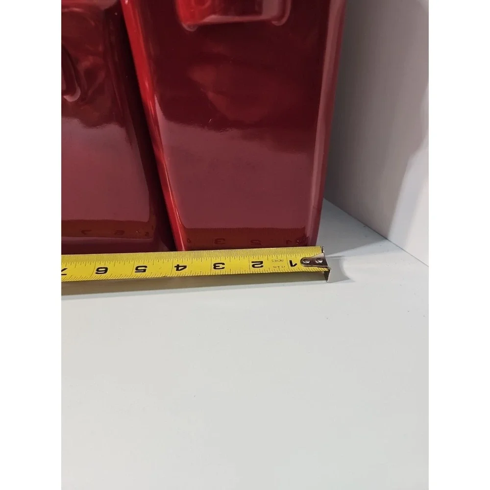 Mainstays 4 Piece Red Ceramic Set With Twist Tops And Spoon Holders